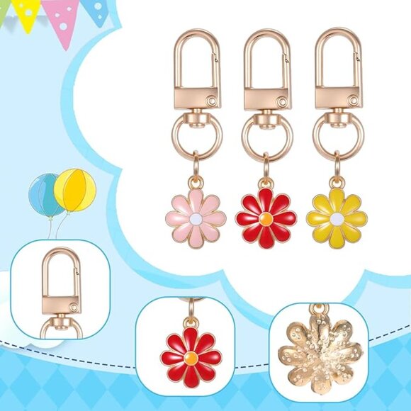 NWT Flower Bag Charm Key Chain CHOICE of color - Picture 5 of 6